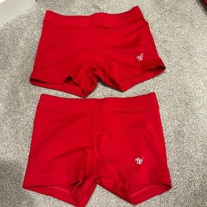 2 pair of red varsity spanks - size XS -